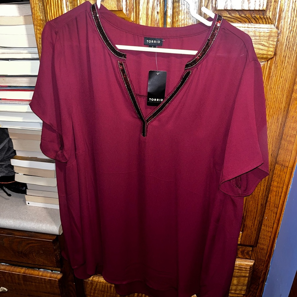 Torrid Multicolored Relaxed Short Sleeve Top